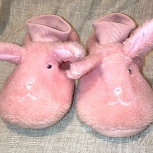 LL Bean girls pink bunny slippers, sz13